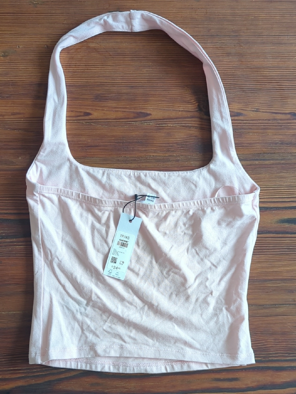 Garage - Light Pink Halter Crop Top - Picture 2 of 2